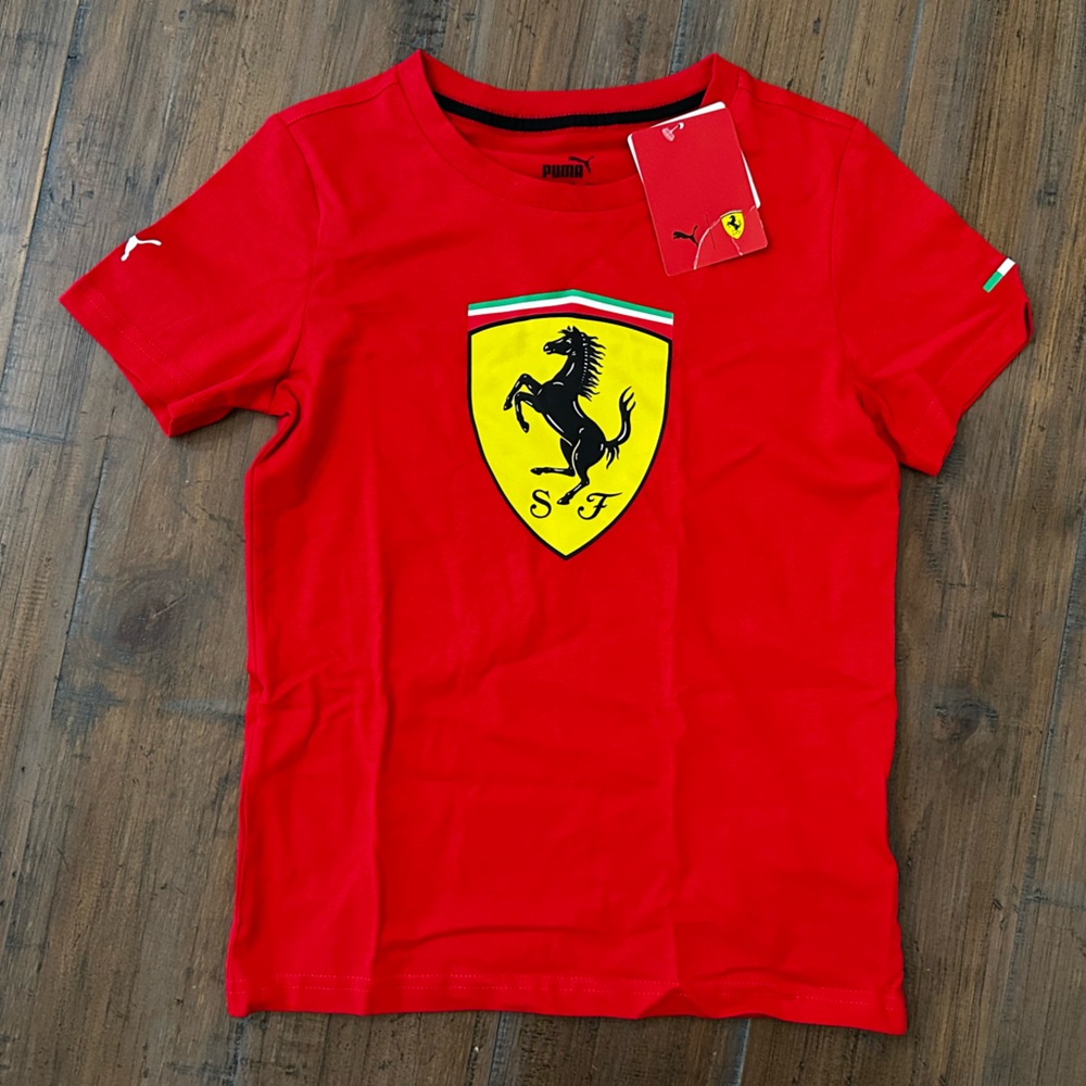 Ferrari Scuderia F1 Kids Small/medium Shield T-Shirt Black/Red (9-10 years)
